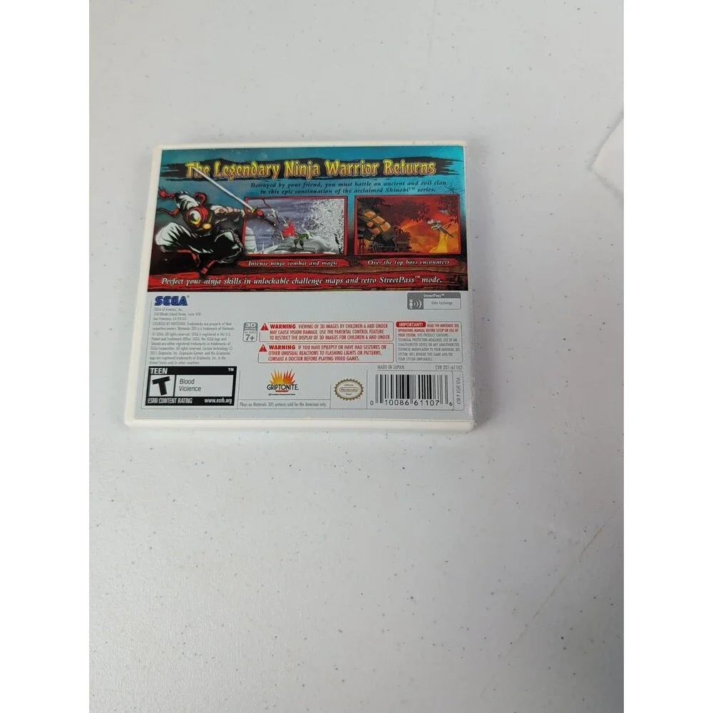 Shinobi - Nintendo 3DS (CASE & MANUAL ONLY) Authentic - No Game